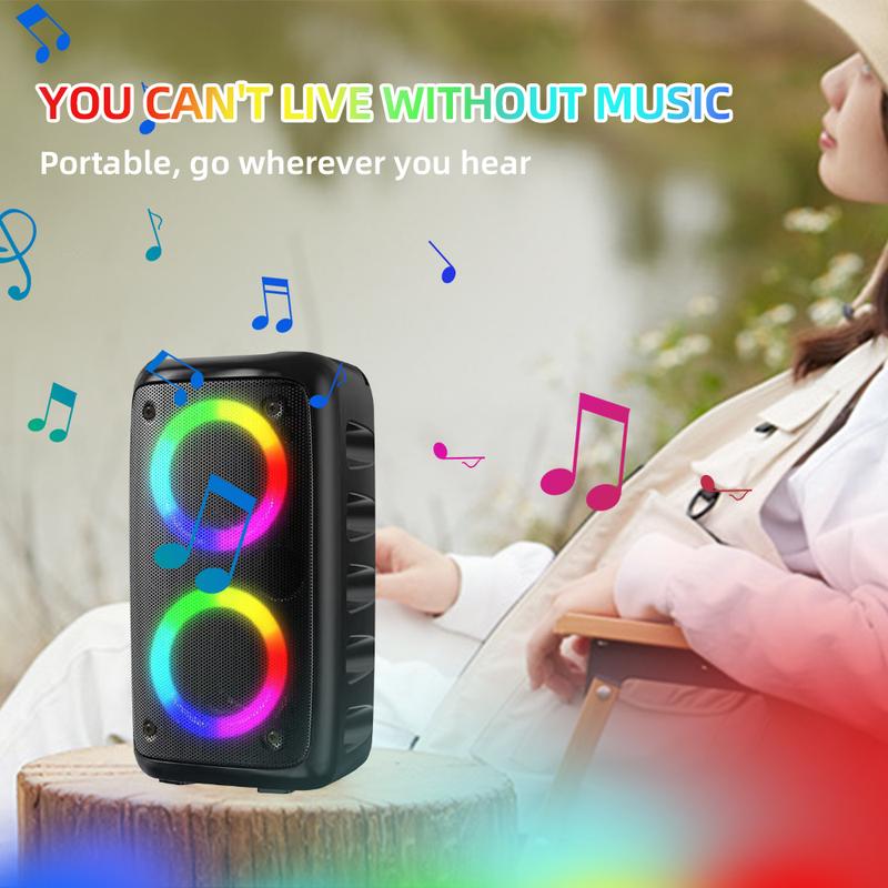 Portable Wireless Bluetooth Speaker With Microphone, Large Speaker, Stereo Speaker, Subwoofer, Outdoor Wireless Speaker, Party Disco Light, TWS, TF, AUX, MIC, The Perfect Gift party  speaker